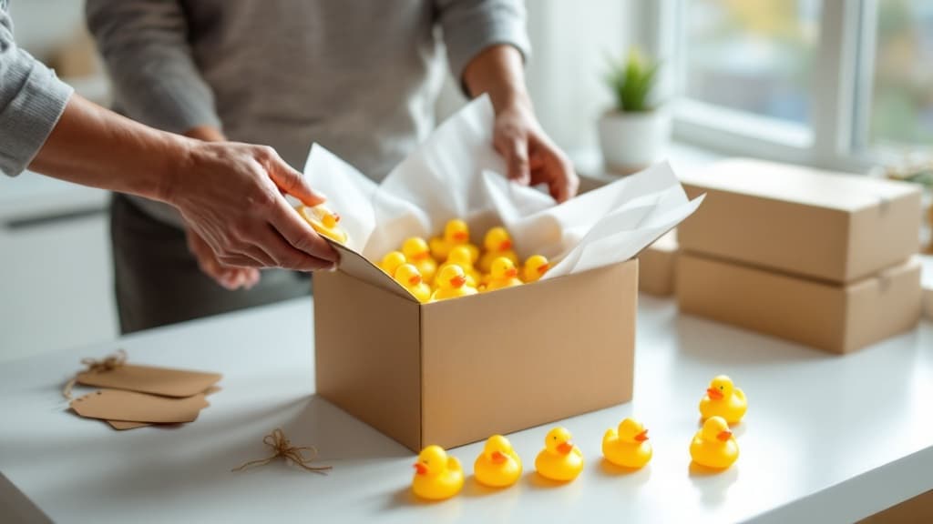 Bulk order of themed rubber ducks for events